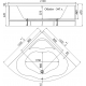 Акриловая ванна 1ACReal ОМР Moscow Щ0000028759 без опоры 150x150 см, угловая, четверть круга