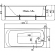 Акриловая ванна 1ACReal Стандарт Гамма 150x70 см, с каркасом