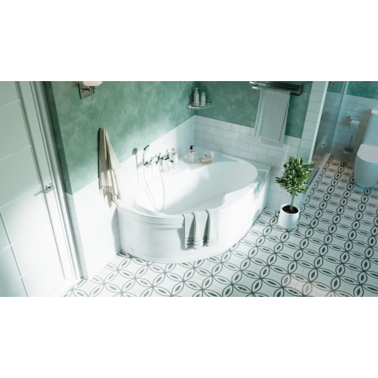 Акриловая ванна 1МАРКА  Aura 150x105 R см, угловая, с каркасом, асимметричная