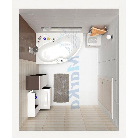 Акриловая ванна 1МАРКА  Aura 160x105 L см, без опоры