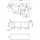 Акриловая ванна 1МАРКА  Aura 160x105 R см, угловая, с каркасом, асимметричная