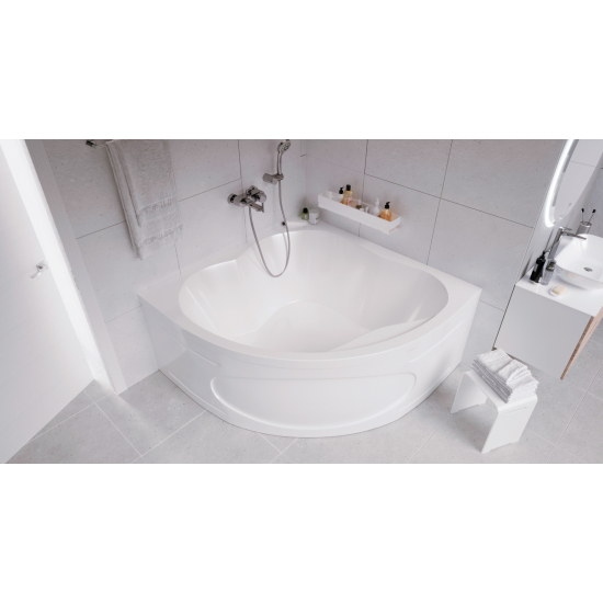 Акриловая ванна 1МАРКА  Cassandra 140x140 см, без опоры угловая, для двоих, четверть круга
