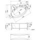 Акриловая ванна 1МАРКА  Catania L 160x110 см, угловая, с каркасом, асимметричная