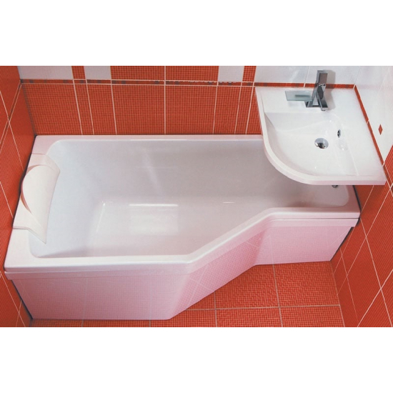 Акриловая ванна 1МАРКА  Convey L 150x75 см, с ножками, асимметричная