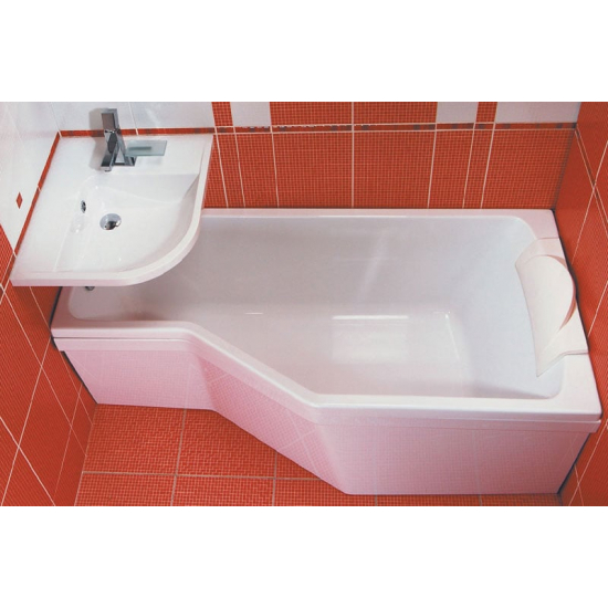 Акриловая ванна 1МАРКА  Convey R 150x75 см, с ножками, асимметричная