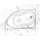 Акриловая ванна 1МАРКА  Diana L 160x100 см, угловая, с каркасом, асимметричная