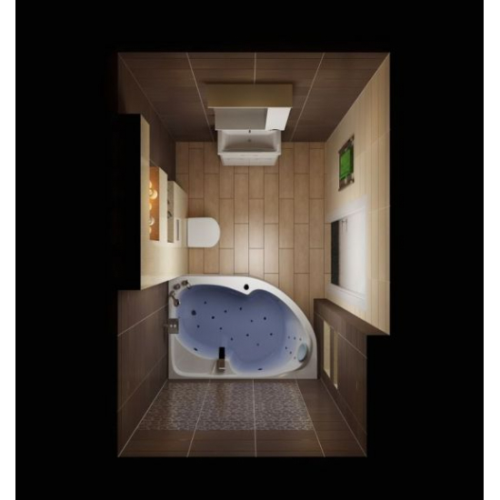 Акриловая ванна 1МАРКА  Diana R 160x100 см, угловая, с каркасом, асимметричная