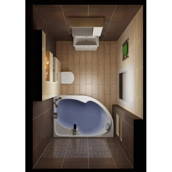 Акриловая ванна 1МАРКА  Diana R 170x105 см, угловая, с каркасом, асимметричная