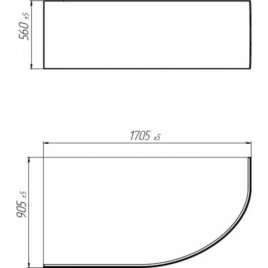 Акриловая ванна 1МАРКА  Diana R 170x90 см, угловая, с каркасом, асимметричная