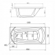 Акриловая ванна 1МАРКА  Elegance 120x70 см, с ножками