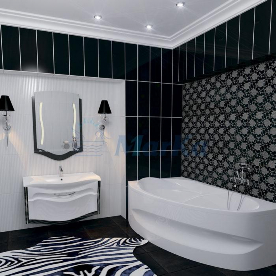 Акриловая ванна 1МАРКА  Julianna L 170x100 см, угловая, с каркасом, асимметричная