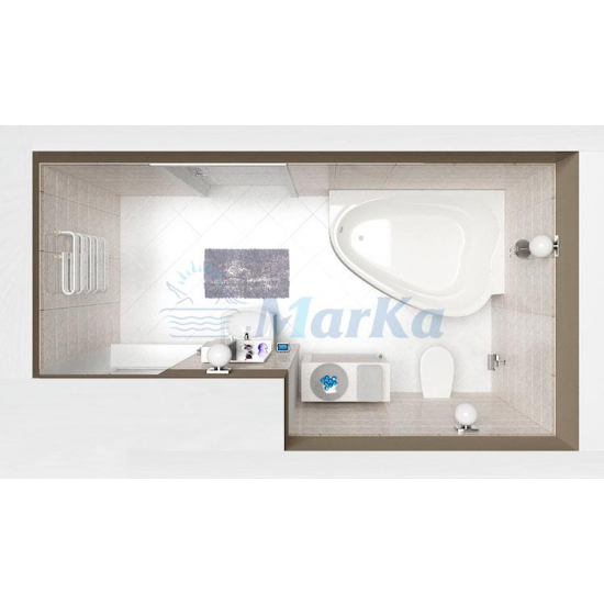 Акриловая ванна 1МАРКА  Love R 185x135 см, без опоры угловая, асимметричная