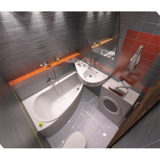 Акриловая ванна 1МАРКА  Piccolo L 150x75 см, угловая, с каркасом, асимметричная