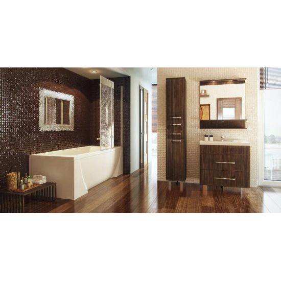 Акриловая ванна 1МАРКА  Pragmatika 173x75 см, обрезная, с каркасом