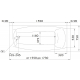 Акриловая ванна 1МАРКА  Pragmatika 173x75 см, обрезная, с каркасом
