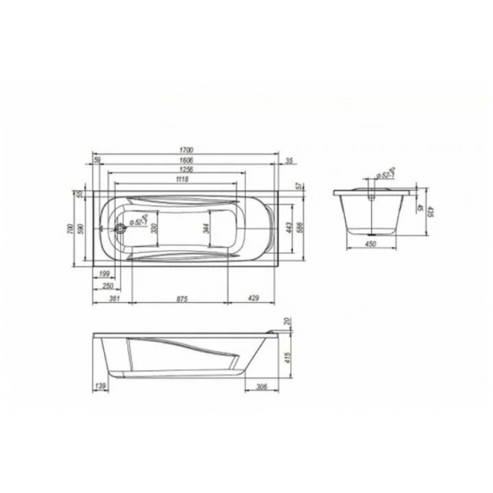 Акриловая ванна ABS LORANTO Арктика 170x70 с каркасом и экраном