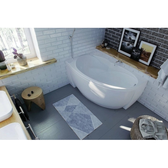 Акриловая ванна АКВАТЕК Бетта BET150-0000041 150x95 L левая с каркасом и фронтальным экраном