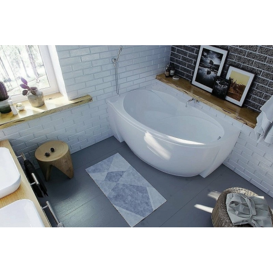 Акриловая ванна АКВАТЕК Бетта BET160-0000046 160x97 L левая с каркасом и фронтальным экраном