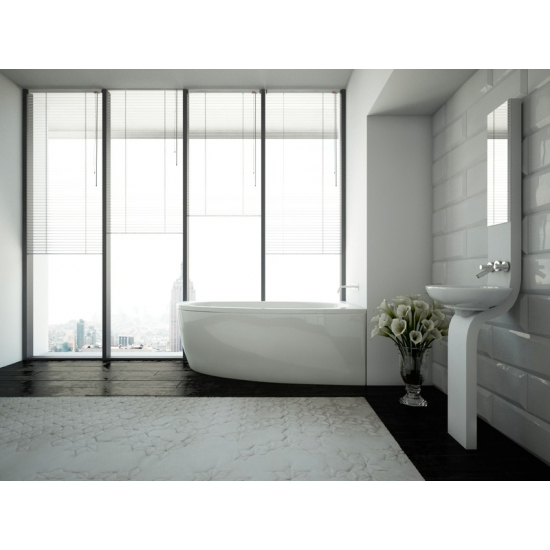 Акриловая ванна АКВАТЕК Дива R DIV150-0000002 150x90 см, с каркасом, асимметричная