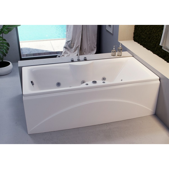 Акриловая ванна АКВАТЕК Феникс FEN170-0000043 170x75 см, с каркасом и фронтальным экраном слив слева