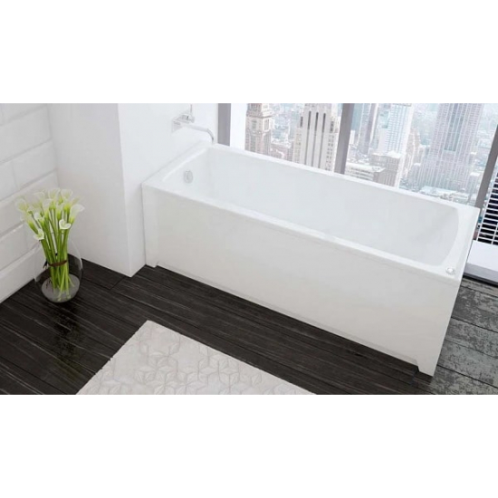 Акриловая ванна АКВАТЕК Либра New LIB160N-0000006 160x70 см, с каркасом, со сливом-переливом