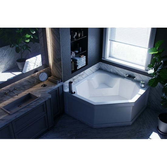 Акриловая ванна АКВАТЕК Лира LIR150-0000032 150x150 с каркасом и фронтальным экраном