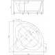 Акриловая ванна АКВАТЕК Ума UMA145-0000001 без опоры 145x145 см, угловая, четверть круга