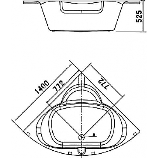 Акриловая ванна  APPOLLO TS-970 140x140x63