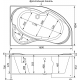 Акриловая ванна AQUANET Capri 00205387 R 170x110 см, угловая, с каркасом, асимметричная