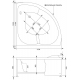 Акриловая ванна AQUANET Fregate 00205488 120x120 см, угловая, с каркасом, четверть круга
