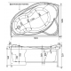 Акриловая ванна AQUANET Jamaica 00205486 L 160x100 см, угловая, с каркасом, асимметричная