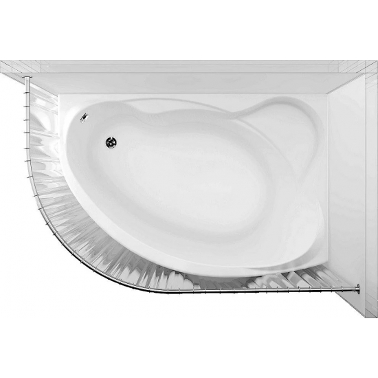 Акриловая ванна AQUANET Jersey 00205329 R 170x100 см, угловая, с каркасом, асимметричная