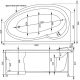 Акриловая ванна AQUANET Jersey 00205405 L 170x100 см, угловая, с каркасом, асимметричная
