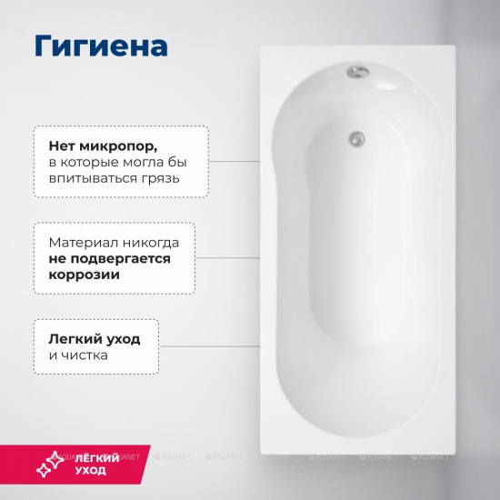 Акриловая ванна AQUANET Light 244927 170x70 см, с каркасом