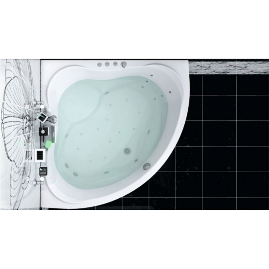 Акриловая ванна AQUANET Malta new 00205410 150x150 см, угловая, с каркасом, четверть круга