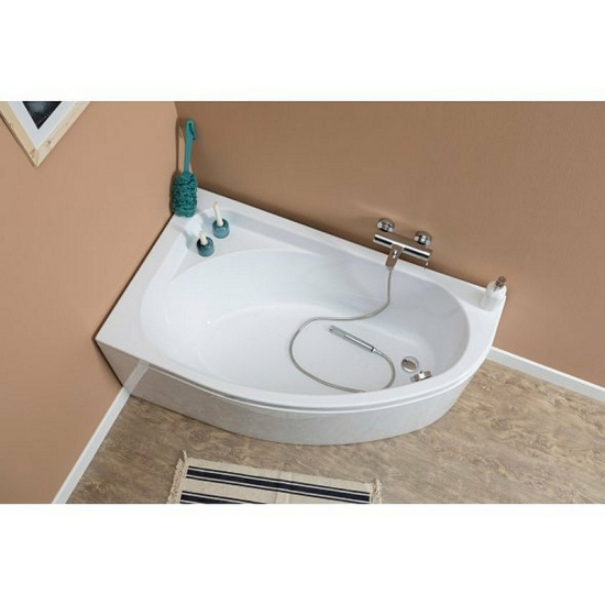 Акриловая ванна AQUANET Mia к/с133 246817 L 140x80 см, угловая, с каркасом, асимметричная