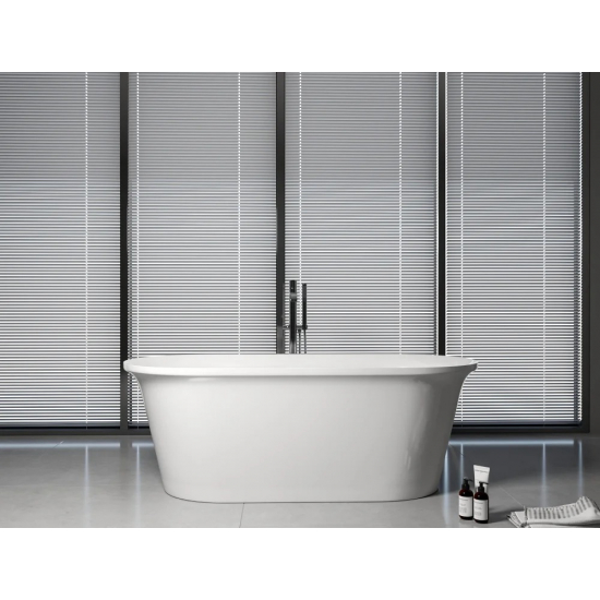 Акриловая ванна AQUANET Smart 260053 170x80 см, с ножками, со сливом-переливом, белая матовая