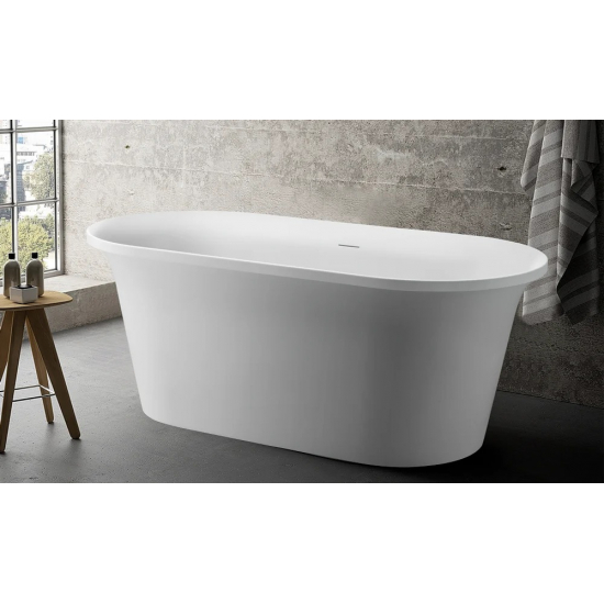 Акриловая ванна AQUANET Smart 260053 170x80 см, с ножками, со сливом-переливом, белая матовая