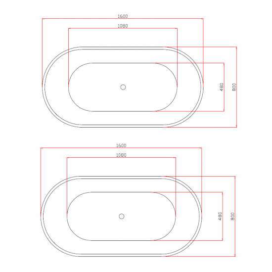 Акриловая ванна AZARIO Bristol 160x80x58 универсальная