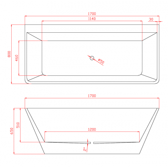 Акриловая ванна AZARIO Oxford 170x83x63