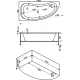 Акриловая ванна BAS Алегра L 150x90 см, угловая, с каркасом, асимметричная