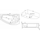 Акриловая ванна BAS Мартиника R 160x85 см, угловая, с каркасом, четверть круга