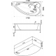 Акриловая ванна BAS Николь R 170x110 см, угловая, с каркасом, асимметричная