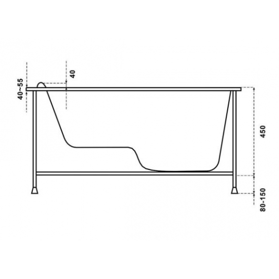 Акриловая ванна BAS Рио 105х70 с каркасом