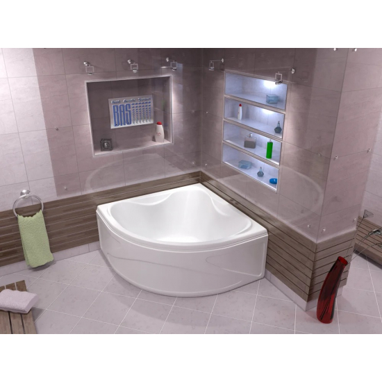 Акриловая ванна BAS Риола 135x135 см, угловая, с каркасом, четверть круга