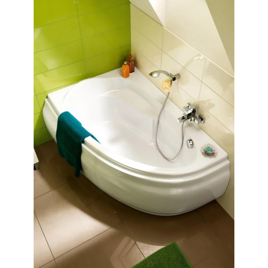 Акриловая ванна CERSANIT Joanna L 160x95 см, угловая, с ножками, ультрабелая, асимметричная