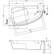 Акриловая ванна CERSANIT Joanna L 160x95 см, угловая, с ножками, ультрабелая, асимметричная