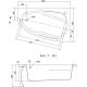 Акриловая ванна CERSANIT Joanna R 140x90 см, угловая, с ножками, ультрабелая, асимметричная