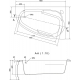 Акриловая ванна CERSANIT Joanna R 150x95 см, без опоры угловая, асимметричная
