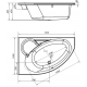 Акриловая ванна CERSANIT Kaliope New L 153x100 см, угловая, с каркасом, асимметричная